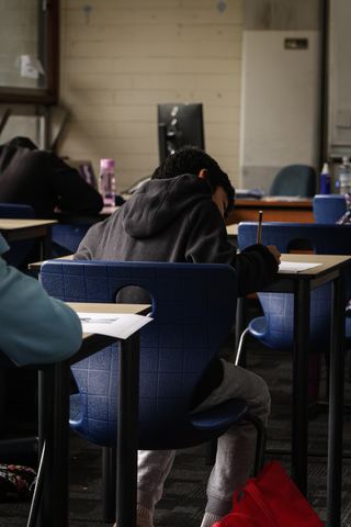 Students working in silence